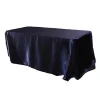 Sleek Satin Tablecloth 90"x156" Rectangular - Navy Blue