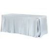 Sleek Satin Tablecloth 90"x156" Rectangular - Dusty Blue