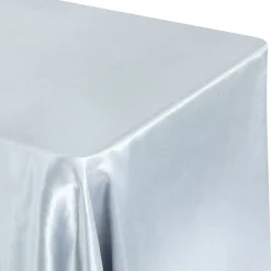 Sleek Satin Tablecloth 90"x156" Rectangular - Dusty Blue