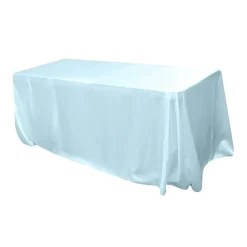 Sleek Satin Tablecloth 90"x156" Rectangular - Baby Blue