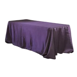 Sleek Satin Tablecloth 90"x156" Rectangular - Eggplant/Plum