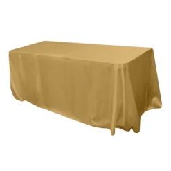 Sleek Satin Tablecloth 90"x156" Rectangular - Gold Antique