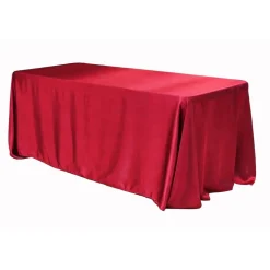 Sleek Satin Tablecloth 90"x132" Rectangular - Apple Red