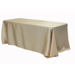 Sleek Satin Tablecloth 90"x132" Rectangular - Champagne