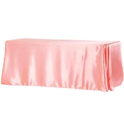 Sleek Satin Tablecloth 90"x132" Rectangular - Coral