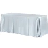 Sleek Satin Tablecloth 90"x132" Rectangular - Dusty Blue