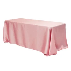 Sleek Satin Tablecloth 90"x132" Rectangular - Dusty Rose/Mauve
