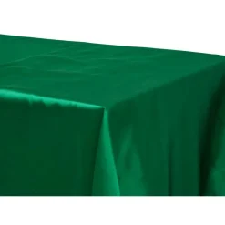 Sleek Satin Tablecloth 90"x132" Rectangular - Emerald Green