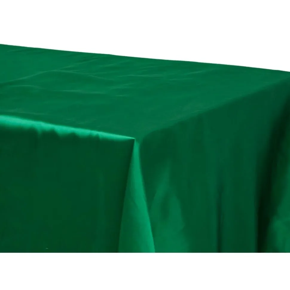 Sleek Satin Tablecloth 90"x132" Rectangular - Emerald Green