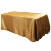Sleek Satin Tablecloth 90"x132" Rectangular - Gold Antique