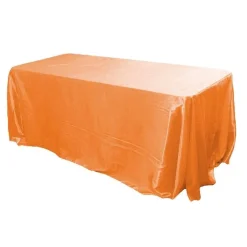 Sleek Satin Tablecloth 90"x132" Rectangular - Orange