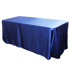 Sleek Satin Tablecloth 90"x132" Rectangular - Royal Blue