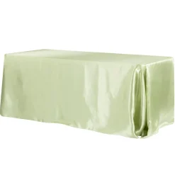 Sleek Satin Tablecloth 90"x132" Rectangular - Sage Green
