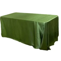 Sleek Satin Tablecloth 90"x132" Rectangular - Willow Green