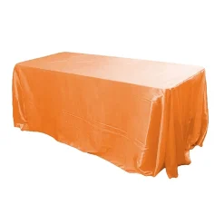 Sleek Satin Tablecloth 90"x156" Rectangular - Orange