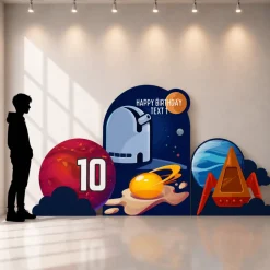 Space Station 1 Foam Core Birthday Backdrop Kit by PopScene™