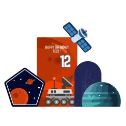 Space Station 2 Foam Core Birthday Backdrop Kit by PopScene™