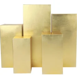 Spandex Covers for Square Metal Pillar Pedestal Stands 5 pcs/set - Metallic Gold
