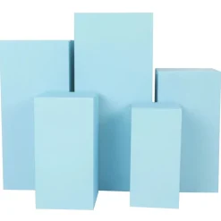 Spandex Covers for Square Metal Pillar Pedestal Stands 5 pcs/set - Baby Blue