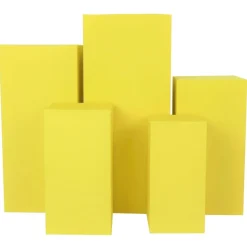 Spandex Covers for Square Metal Pillar Pedestal Stands 5 pcs/set - Canary Yellow