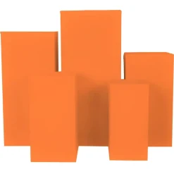 Spandex Covers for Square Metal Pillar Pedestal Stands 5 pcs/set - Orange