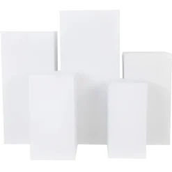 Spandex Covers for Square Metal Pillar Pedestal Stands 5 pcs/set - White