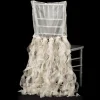 Spiral Taffeta & Organza Chair Back Slip Cover - Champagne