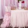 Spiral Taffeta & Organza Chair Back Slip Cover - Pink