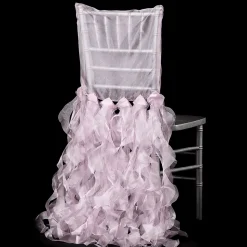 Spiral Taffeta & Organza Chair Back Slip Cover - Pink