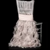 Spiral Taffeta & Organza Chair Back Slip Cover - Blush / Rose Gold
