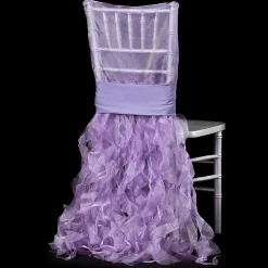 Spiral Taffeta & Organza Chair Back Slip Cover - Lilac