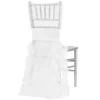 Spiral Taffeta & Organza Chair Back Slip Cover - White