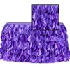 Spiral Taffeta & Organza Table Skirt - 17 Feet x 30 Inches High - Purple