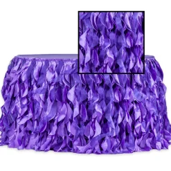 Spiral Taffeta & Organza Table Skirt - 17 Feet x 30 Inches High - Purple