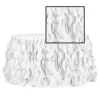 Spiral Taffeta & Organza Table Skirt - 17 Feet x 30 Inches High - White