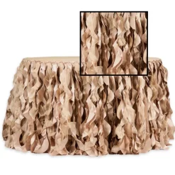 Spiral Taffeta & Organza Table Skirt - 21 Feet x 30 Inches High - Champagne