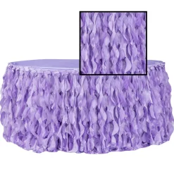 Spiral Taffeta & Organza Table Skirt - 21 Feet x 30 Inches High - Victorian Lilac/Wisteria