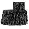Spiral Taffeta & Organza Table Skirt - 17 Feet x 30 Inches High - Black