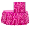 Spiral Taffeta & Organza Table Skirt - 14 Feet x 30 Inches High - Fuchsia