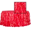 Spiral Taffeta & Organza Table Skirt - 14 Feet x 30 Inches High - Red