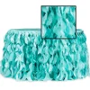 Spiral Taffeta & Organza Table Skirt - 14 Feet x 30 Inches High - Turquoise