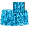 Spiral Taffeta & Organza Table Skirt - 17 Feet x 30 Inches High - Aqua Blue