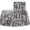 Spiral Taffeta & Organza Table Skirt - 17 Feet x 30 Inches High - Silver