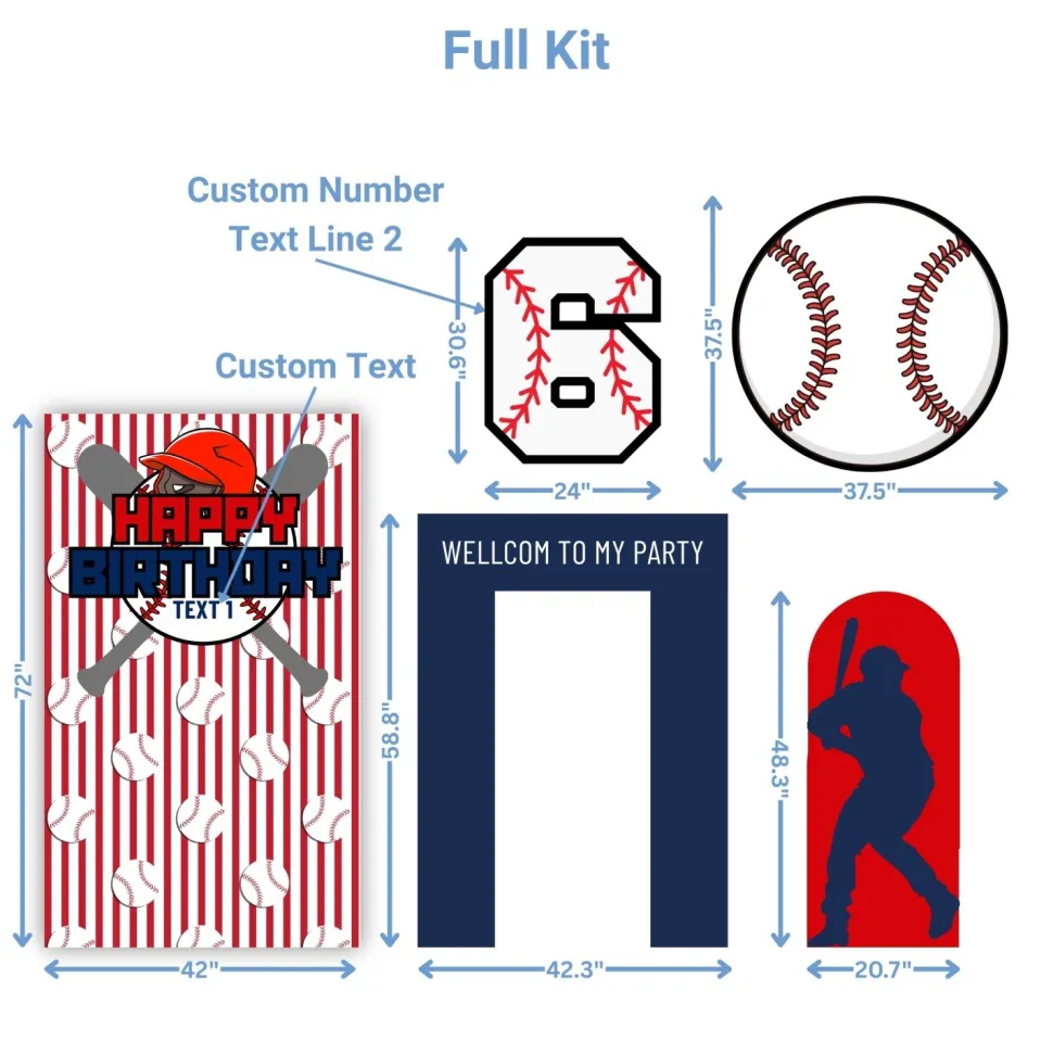 Sports - Baseball Foam Core Birthday Backdrop Kit by PopScene™