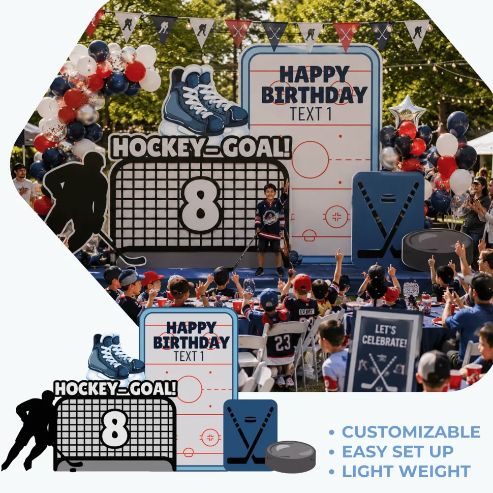 Sports - Hockey Foam Core Birthday Backdrop Kit by PopScene™