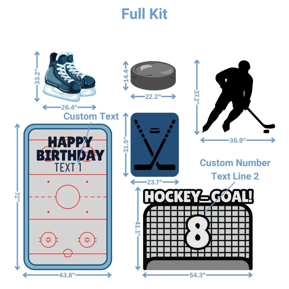 Sports - Hockey Foam Core Birthday Backdrop Kit by PopScene™
