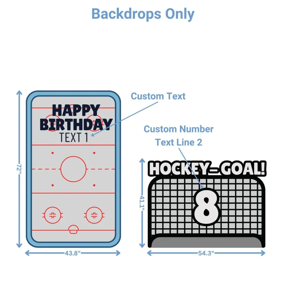 Sports - Hockey Foam Core Birthday Backdrop Kit by PopScene™