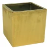 Square Ceramic Vase 6" - Gold