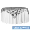 70" Square 175 GSM Polyester Checkered Tablecloth / Overlay - Black & White