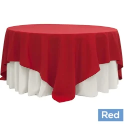 90" Square 200 GSM Polyester Tablecloth / Overlay - Red